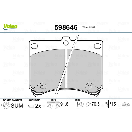598646 - Brake Pad Set, disc brake 