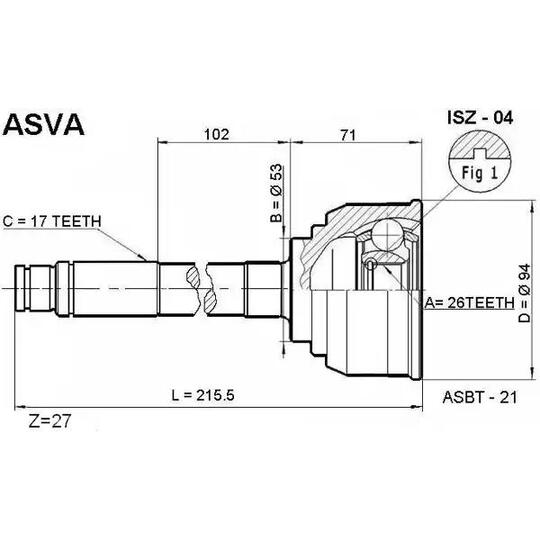 ISZ-04 - Joint Kit, drive shaft 