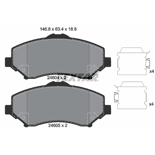 2460401 - Piduriklotsi komplekt, ketaspidur 