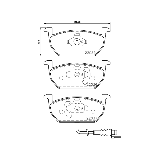 MDB3761 - Brake Pad Set, disc brake 