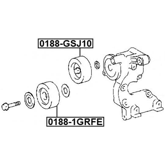 0188-1GRFE - Deflection/Guide Pulley, v-ribbed belt 