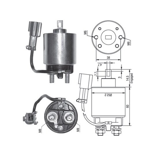 940113050244 - Solenoid, startmotor 