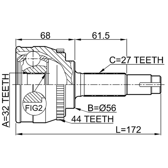 0210-057A44 - Joint, drive shaft 