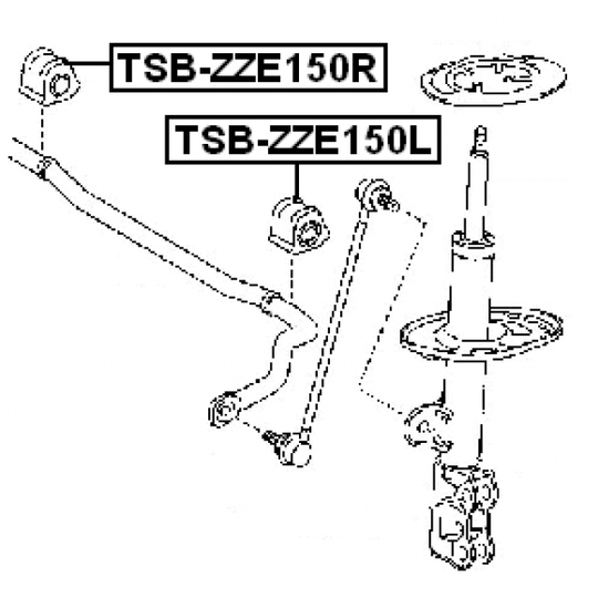 TSB-ZZE150L - Bussning, krängningshämmare 