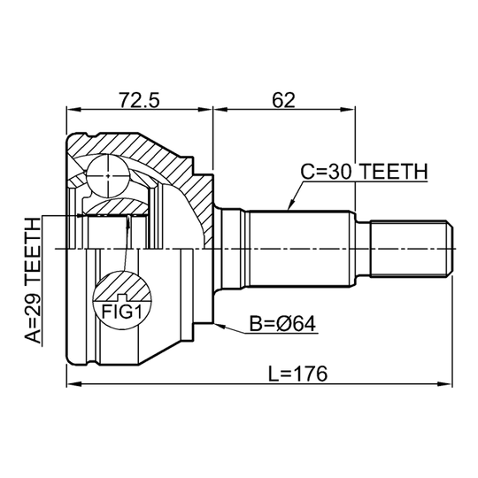 2310-TOUAR - Joint Kit, drive shaft 