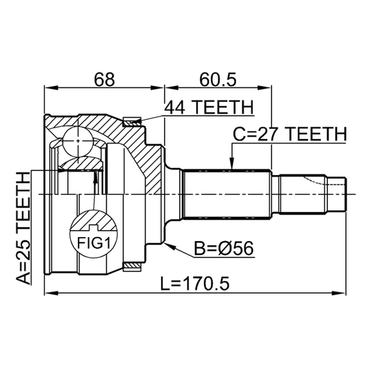 0210-065A44 - Joint, drive shaft 