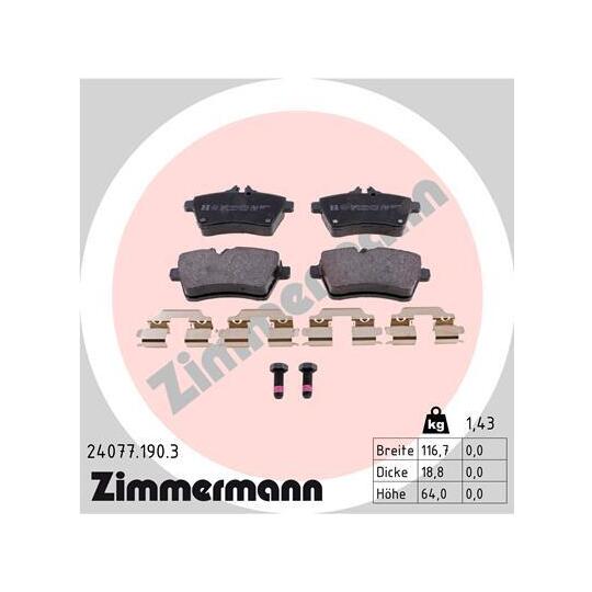 24077.190.3 - Brake Pad Set, disc brake 