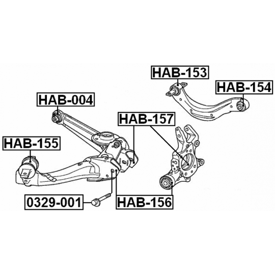 HAB-154 - Control Arm-/Trailing Arm Bush 