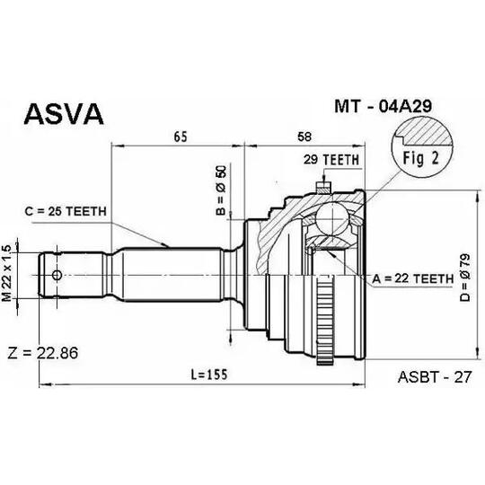 MT-04A29 - Joint Kit, drive shaft 