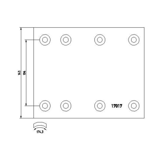 1701703 - Brake Lining Kit, drum brake 