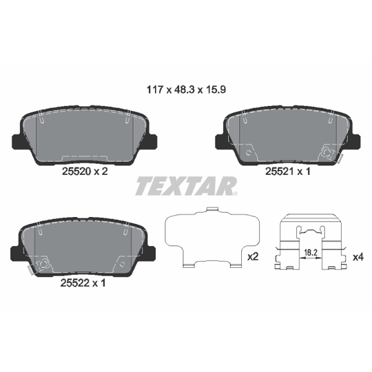 2552001 - Brake Pad Set, disc brake 