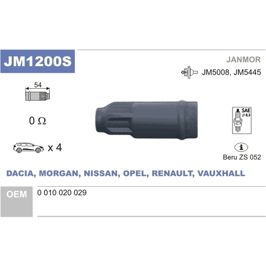 JM1200S - Plug, coil 