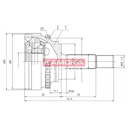 7182 - Joint Kit, drive shaft 