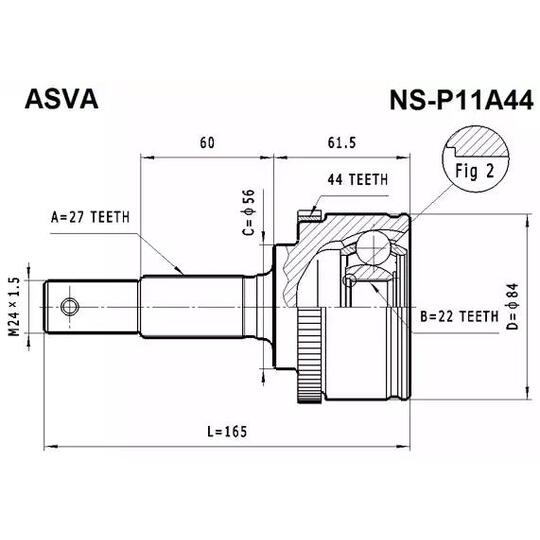 NS-P11A44 - Ledsats, drivaxel 