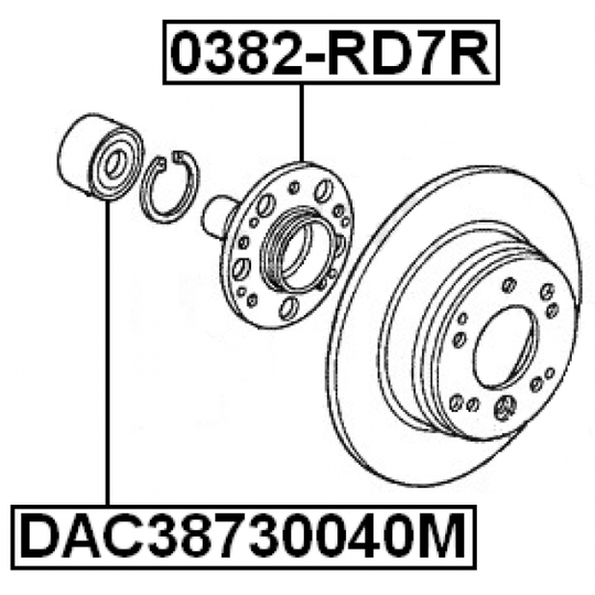 DAC38730040M - Pyöränlaakeri 