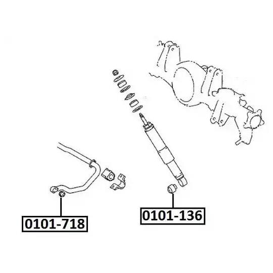 0101-136 - Control Arm-/Trailing Arm Bush 