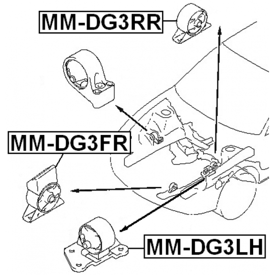 MM-DG3RR - Moottorin tuki 