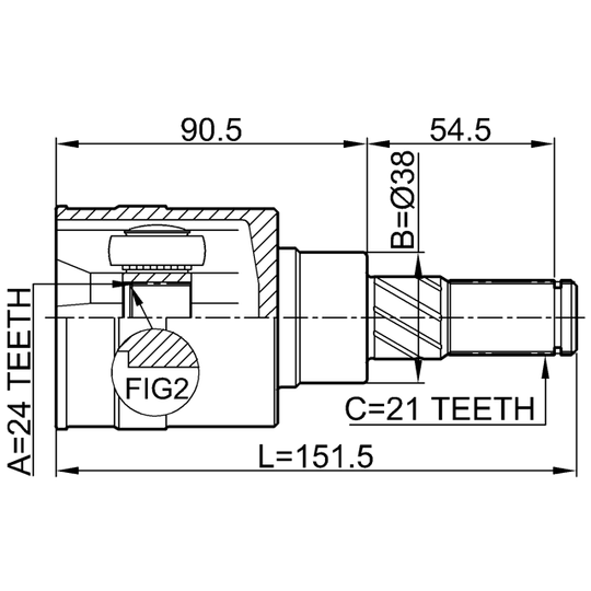 0211-T30R - Joint Kit, drive shaft 