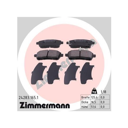 24283.165.1 - Brake Pad Set, disc brake 