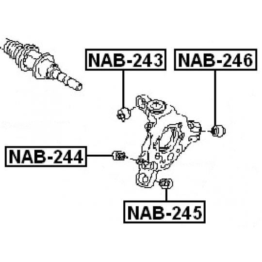 NAB-244 - Lagerhylsa, länkarm 