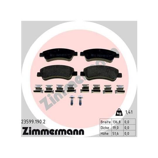 23599.190.2 - Brake Pad Set, disc brake 