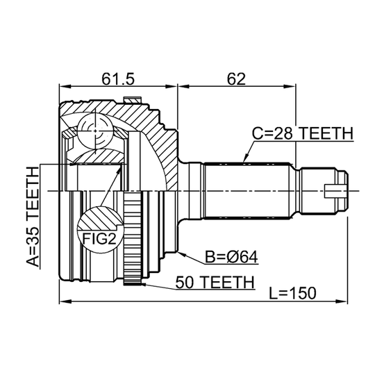 0310-RBA50 - Joint, drive shaft 