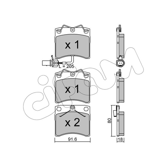 822-163-2 - Brake Pad Set, disc brake 