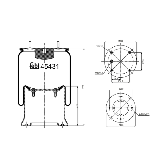 45431 - Boot, air suspension 