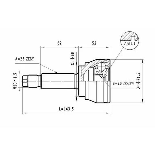 C.178 - Joint Kit, drive shaft 