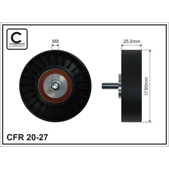 20-27 - Deflection/Guide Pulley, v-ribbed belt 