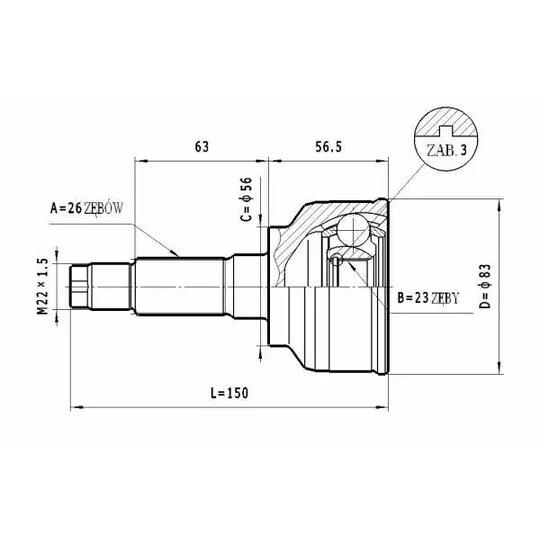 C.469 - Joint Kit, drive shaft 