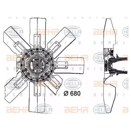 8MV 376 727-841 - Ventilaator, mootorijahutus 