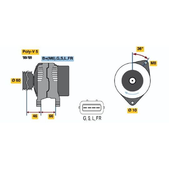 0 986 042 301 - Alternator 