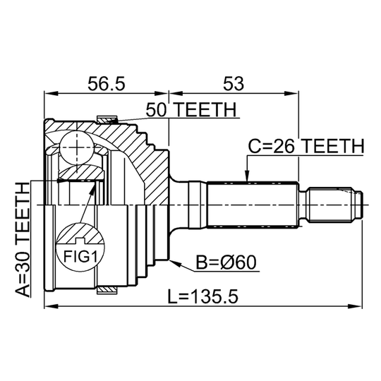 0310-055A50 - Joint, drive shaft 