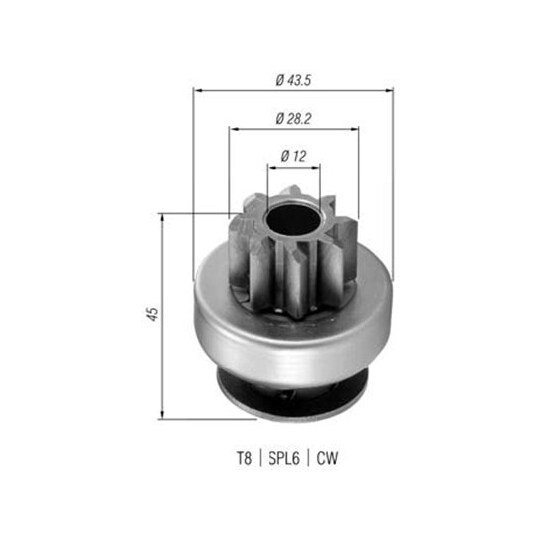 940113020362 - Starter pinion 