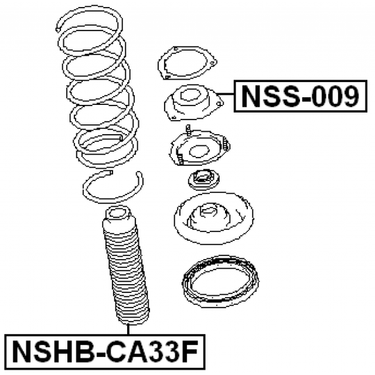 NSHB-CA33F - Suojus/palje, iskunvaimentaja 