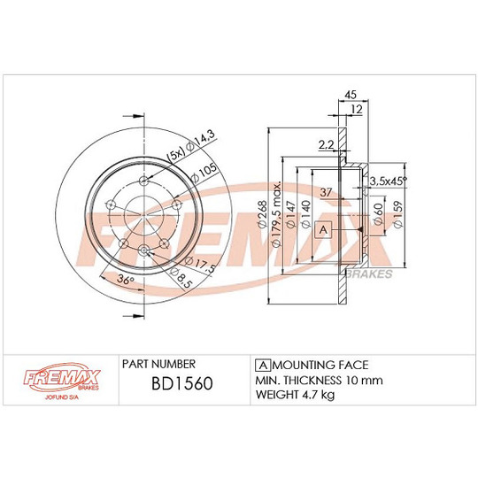 BD-1560 - Brake Disc 