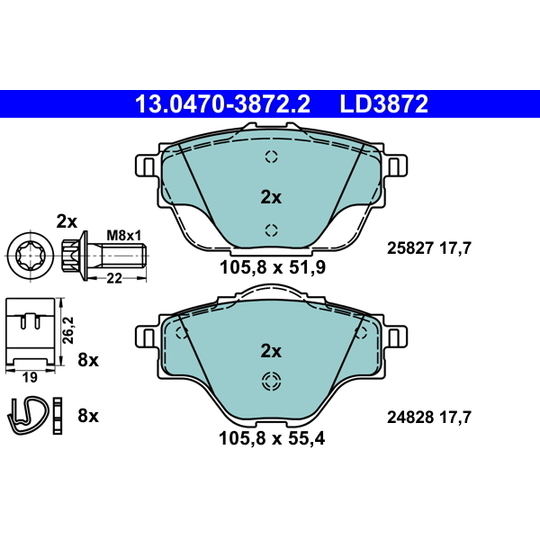 13.0470-3872.2 - Brake Pad Set, disc brake 