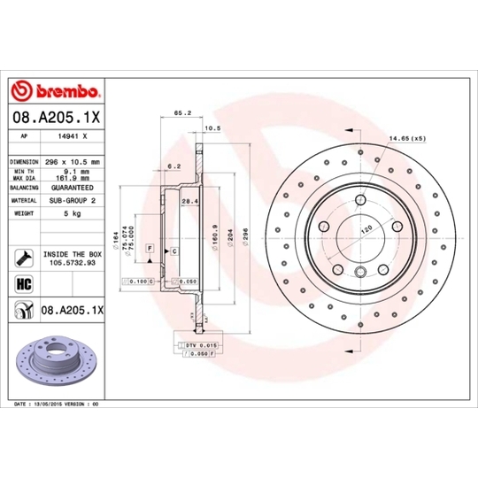 08.A205.1X - Brake Disc 