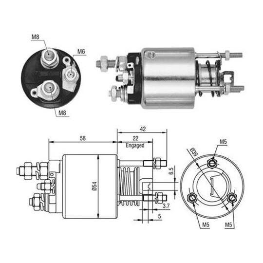 940113050436 - Solenoid, startmotor 