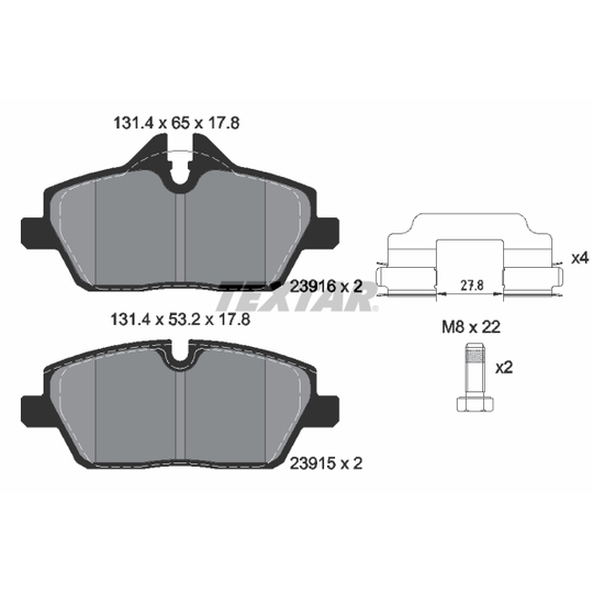 2391601 - Piduriklotsi komplekt, ketaspidur 