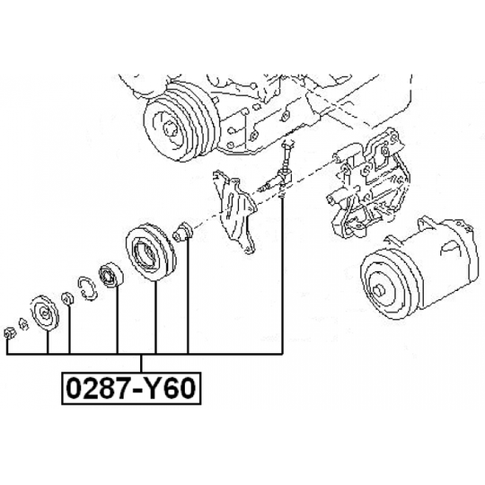 0287-Y60 - Tensioner Pulley, v-ribbed belt 