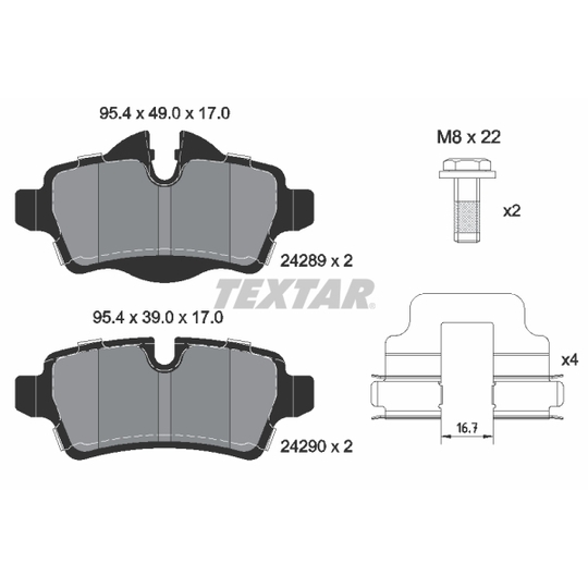 2428901 - Brake Pad Set, disc brake 