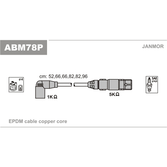 ABM78P - Sytytysjohtosarja 