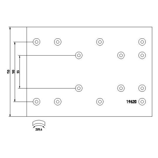 1962005 - Brake Lining Kit, drum brake 