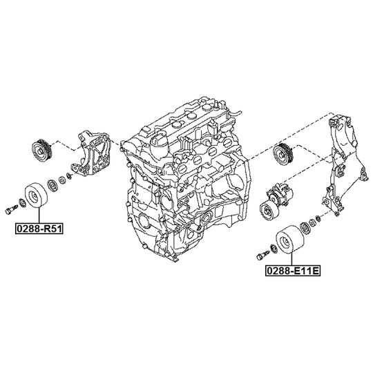 0288-E11E - Deflection/Guide Pulley, v-ribbed belt 