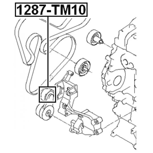 1287-TM10 - Tensioner Pulley, v-ribbed belt 