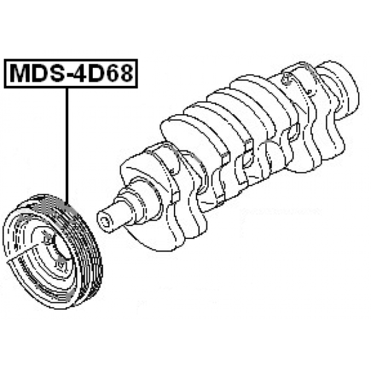 MDS-4D68 - Hihnapyörä, kampiakseli 