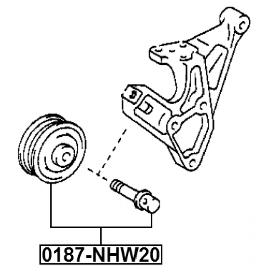 0187-NHW20 - Tensioner Pulley, v-ribbed belt 
