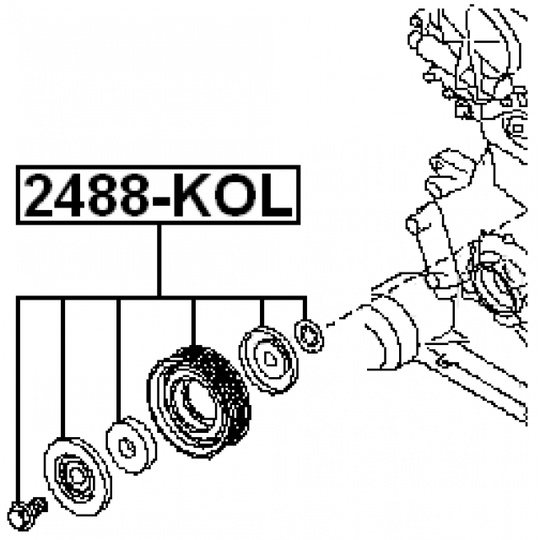 2488-KOL - Deflection/Guide Pulley, v-ribbed belt 